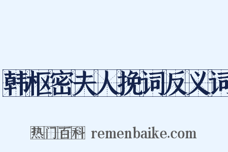 韩枢密夫人挽词反义词是什么意思的图片
